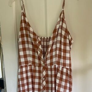 Brown and White Checkerboard Sundress